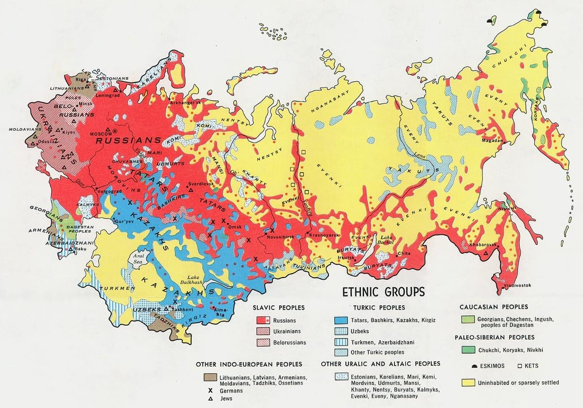 Rusland etnische kaart