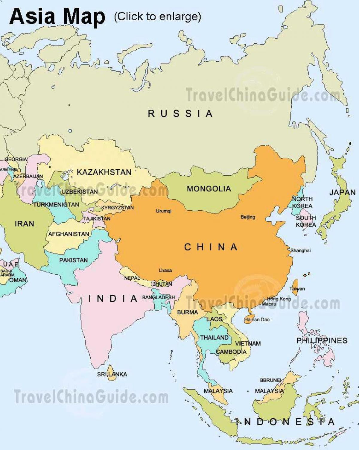 Rusland azië kaart