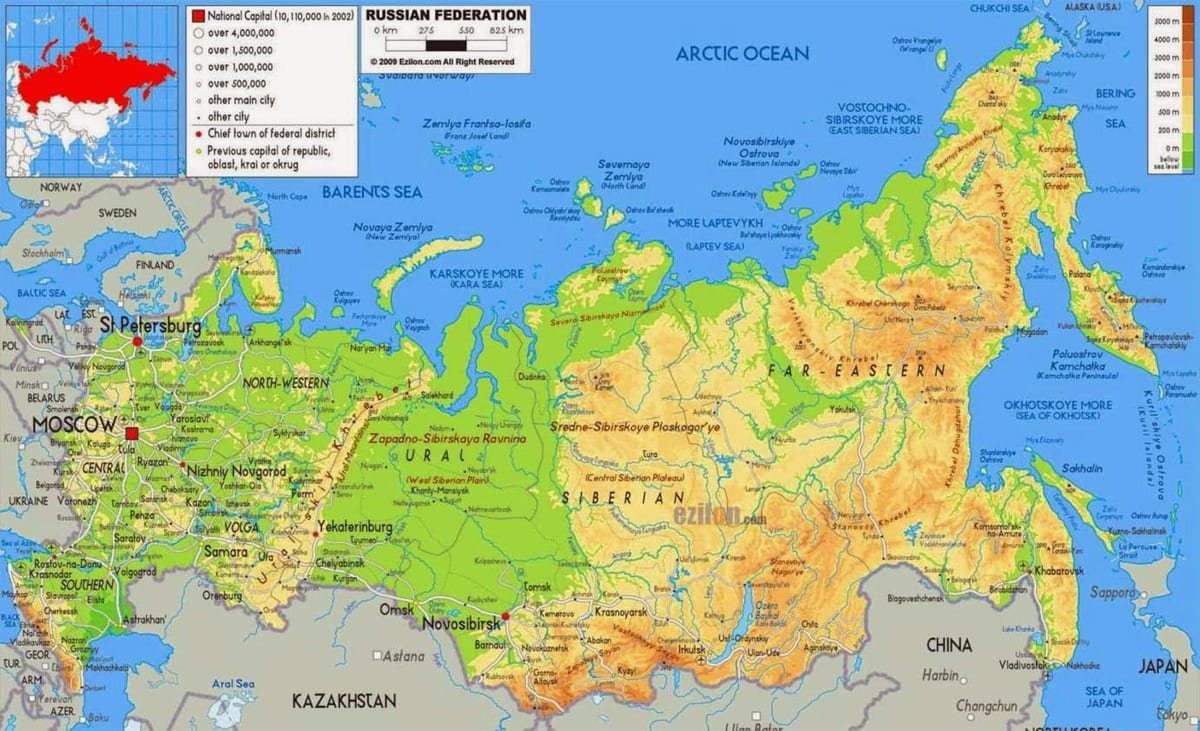 Russische geografische kaart