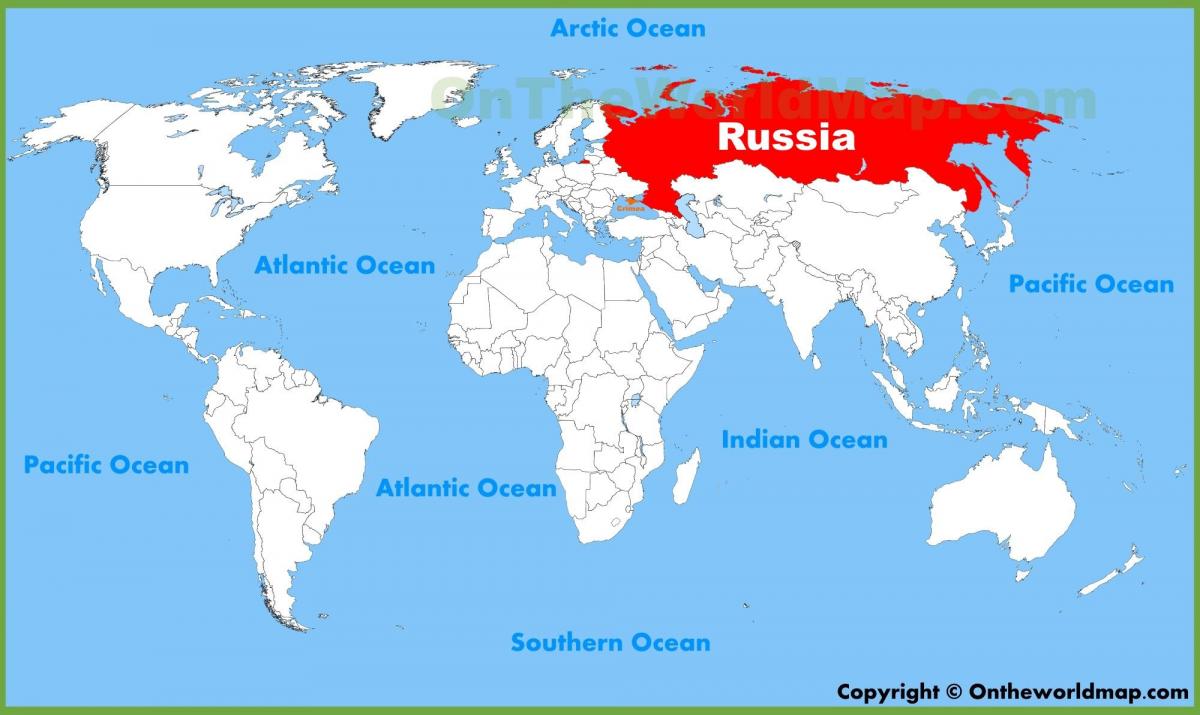 wereld kaart van Rusland