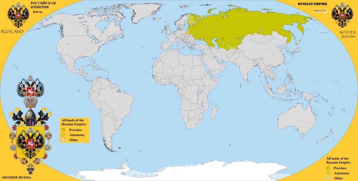 Rusland op een kaart