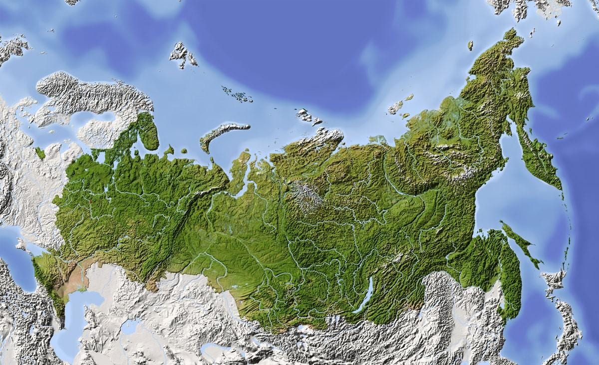 satelliet kaart van Rusland