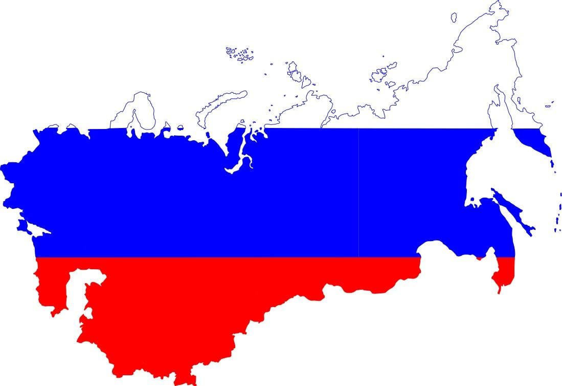Rusland vlag van de kaart