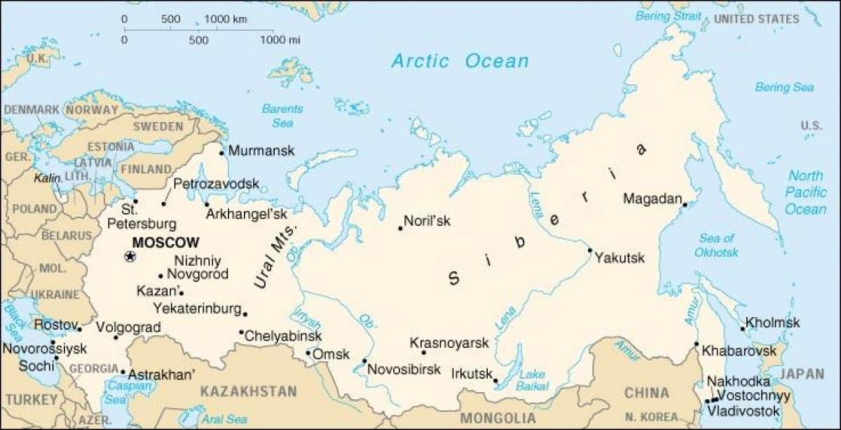 Rusland grens kaart