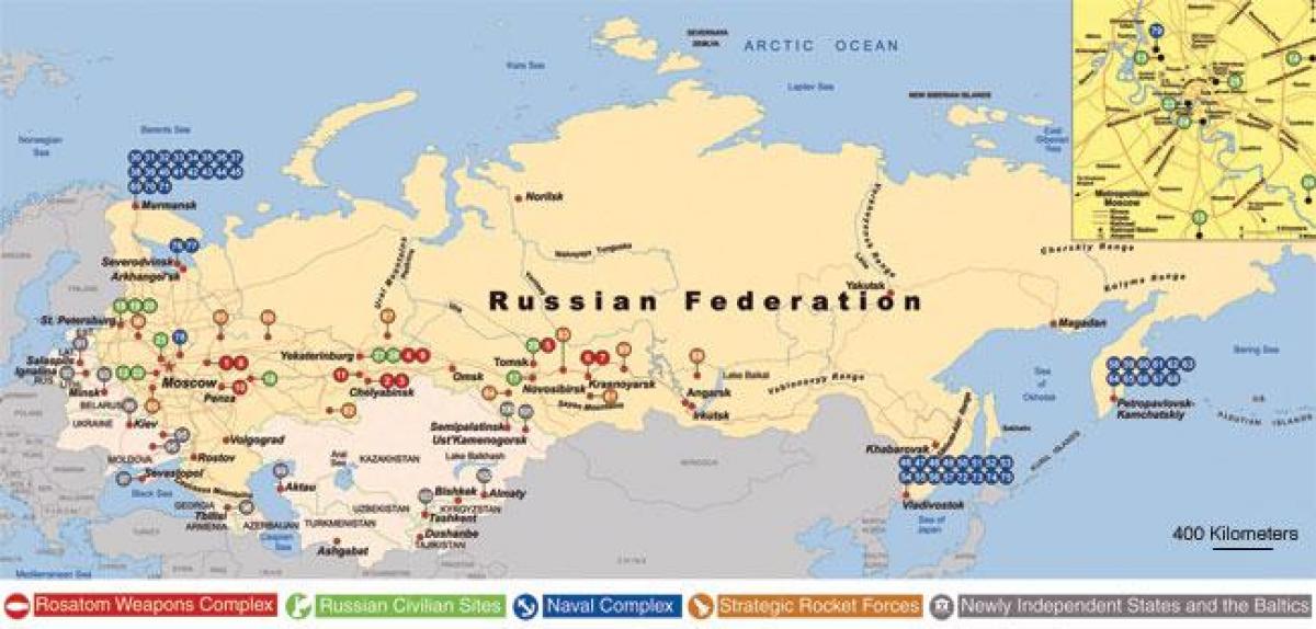 kaart van de russische marine bases