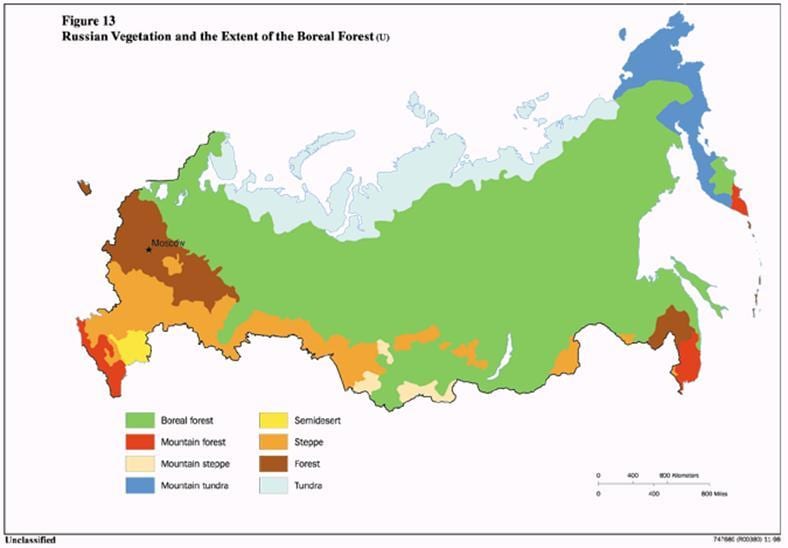 toendra ' s van Rusland kaart