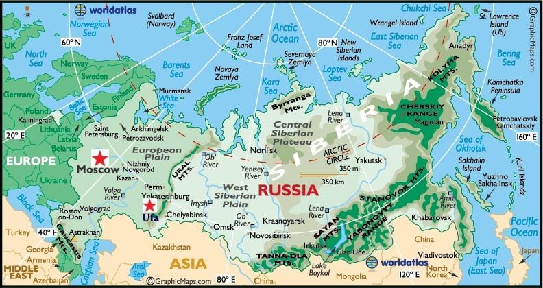 kaart van de ufa in Rusland