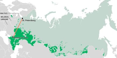Kaart van de russische landbouw