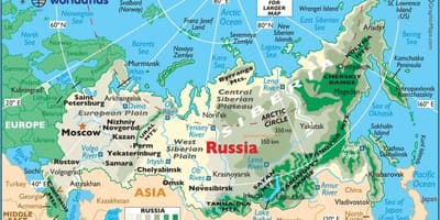 Kaart van oost-Rusland