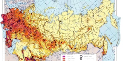 Rusland kaart bevolkingsdichtheid
