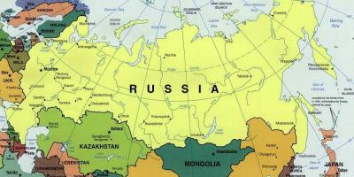 Kaart van Rusland en aangrenzende landen