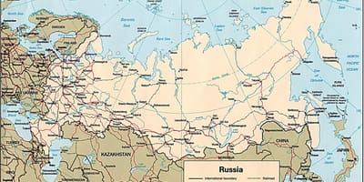De kaart van Rusland