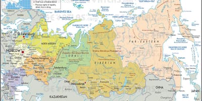 Kaart van Rusland staten