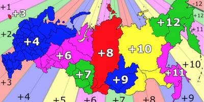 Tijdzones van Rusland kaart