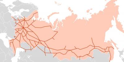 Kaart van Rusland transporten