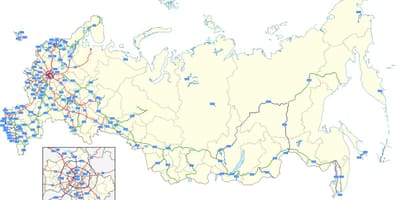 Kaart van de russische snelweg