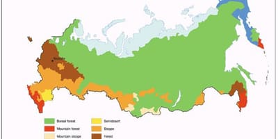 Toendra ' s van Rusland kaart