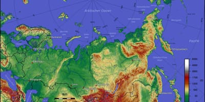 Topografische kaart van Rusland